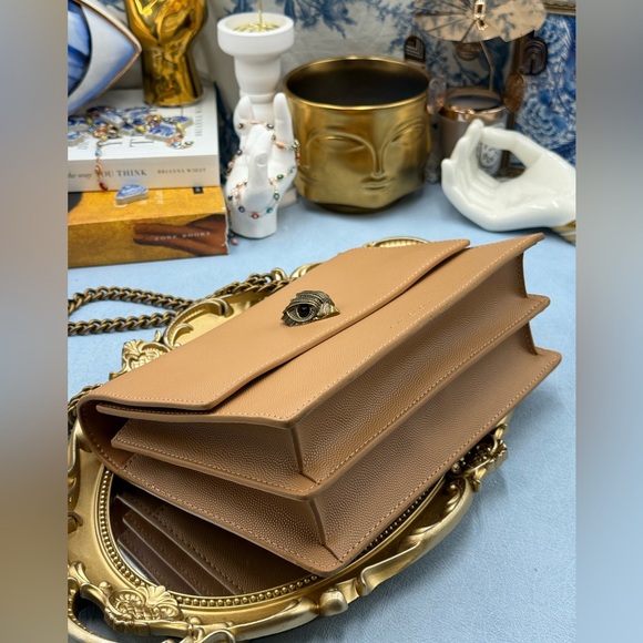 🆕 KURT GEIGER LONDON 🧿 NWOT Shoreditch Small Leather Crossbody Bag, Bone Beige - Picture 9 of 16